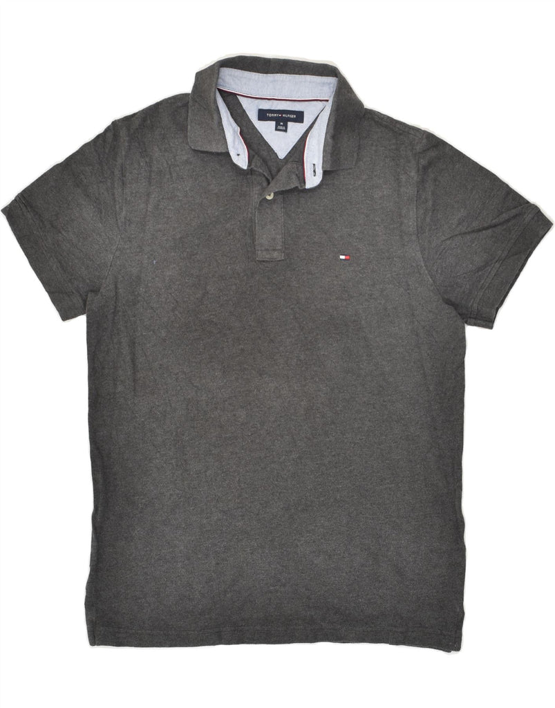 TOMMY HILFIGER Mens Polo Shirt Medium Grey Cotton | Vintage Tommy Hilfiger | Thrift | Second-Hand Tommy Hilfiger | Used Clothing | Messina Hembry 