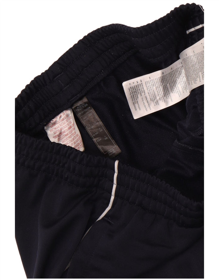 Adidas Boys Tracksuit Trousers Joggers 14-15 Years Navy Blue Polyester