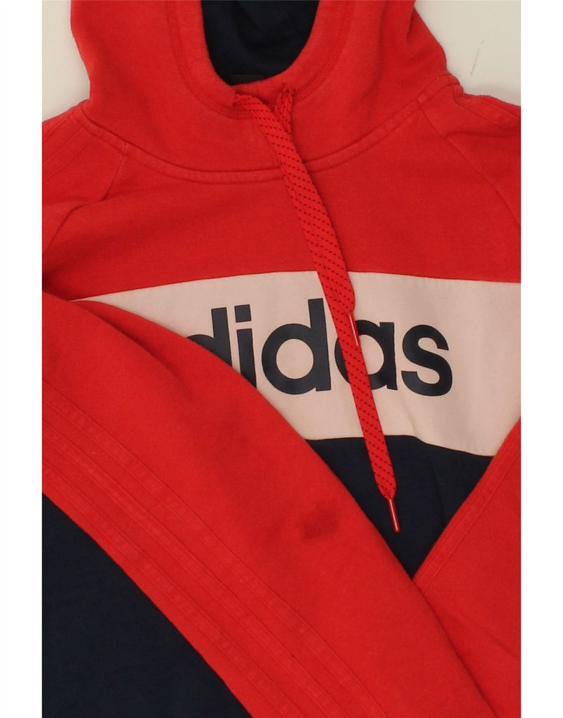 ADIDAS Womens Graphic Hoodie Jumper UK 10 Small Multicoloured Colourblock Vintage Adidas and Second-Hand Adidas from Messina Hembry 