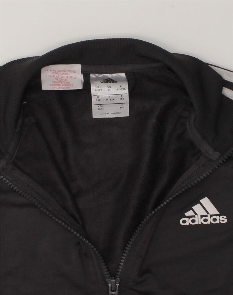 ADIDAS Boys Tracksuit Top Jacket 11-12 Years Grey Colourblock Polyester | Vintage Adidas | Thrift | Second-Hand Adidas | Used Clothing | Messina Hembry 