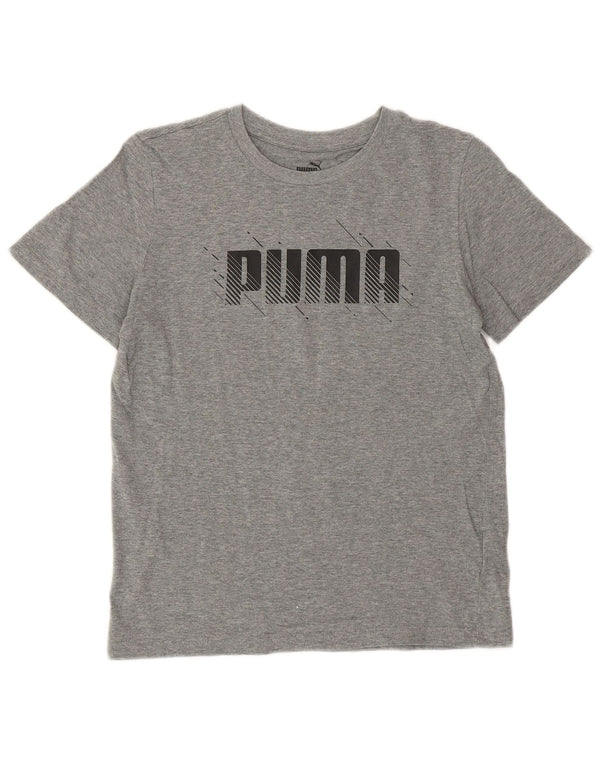 Puma Boys Graphic T-Shirt Top 11-12 Years Grey Flecked