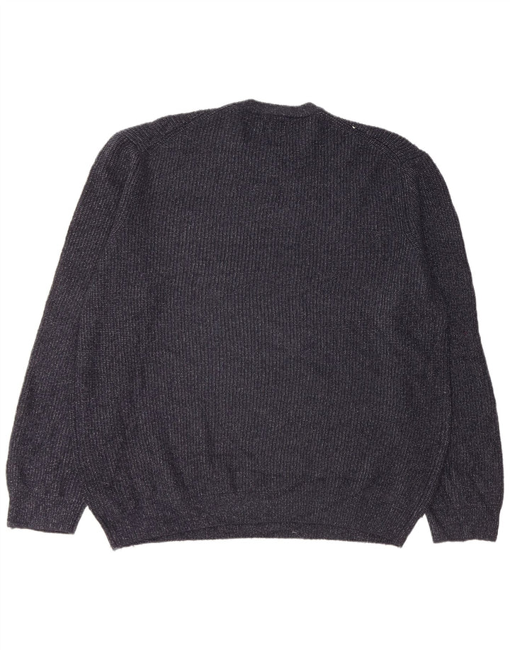 Marks & Spencer Mens Crew Neck Jumper Sweater 2XL Navy Blue Flecked