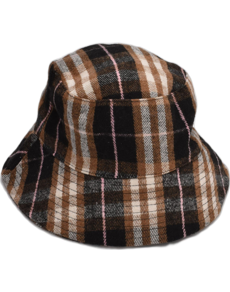 UTERQUE Womens Bucket Hat Medium Brown Plaid Polyester | Vintage Uterque | Thrift | Second-Hand Uterque | Used Clothing | Messina Hembry 