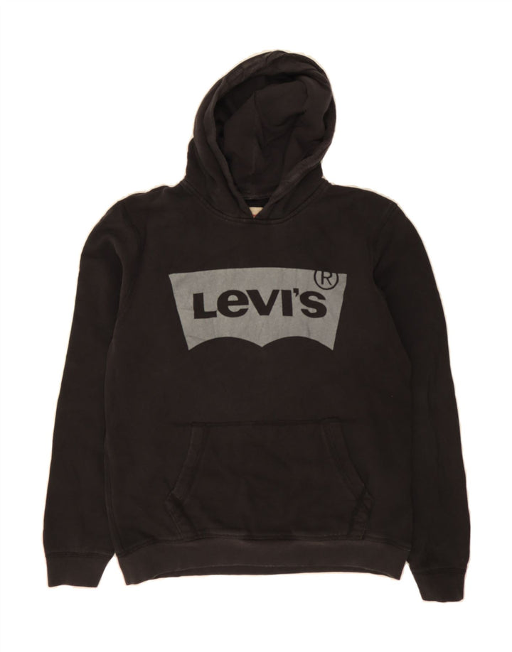 LEVI'S Boys Graphic Hoodie Jumper 15-16 Years Black Cotton Vintage Levi's and Second-Hand Levi's from Messina Hembry 
