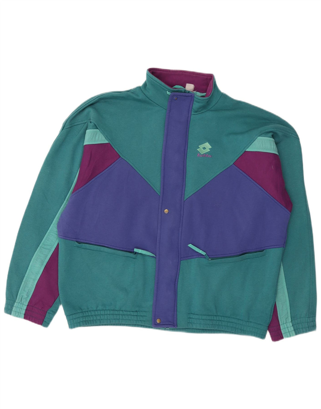 Lotto Mens Tracksuit Top Jacket XL Green Colourblock