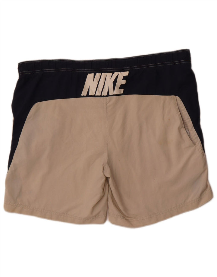 Nike Mens Graphic Sport Shorts UK 34/36 Large  Beige Colourblock Polyester