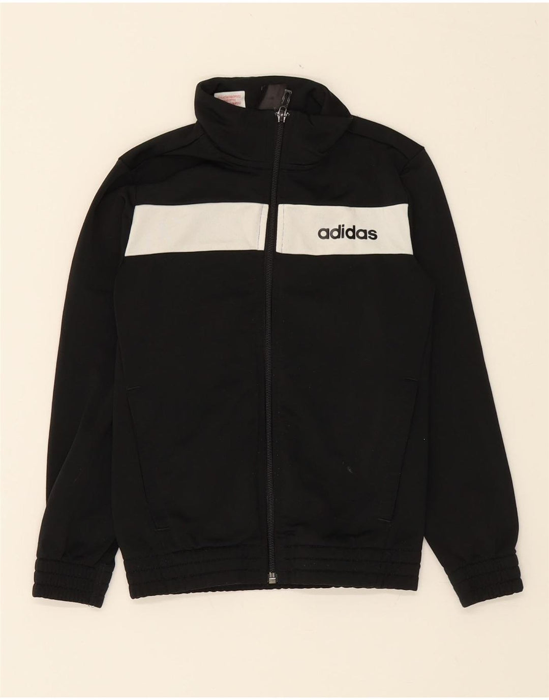 ADIDAS Boys Graphic Tracksuit Top Jacket 7-8 Years Black Colourblock Vintage Adidas and Second-Hand Adidas from Messina Hembry 
