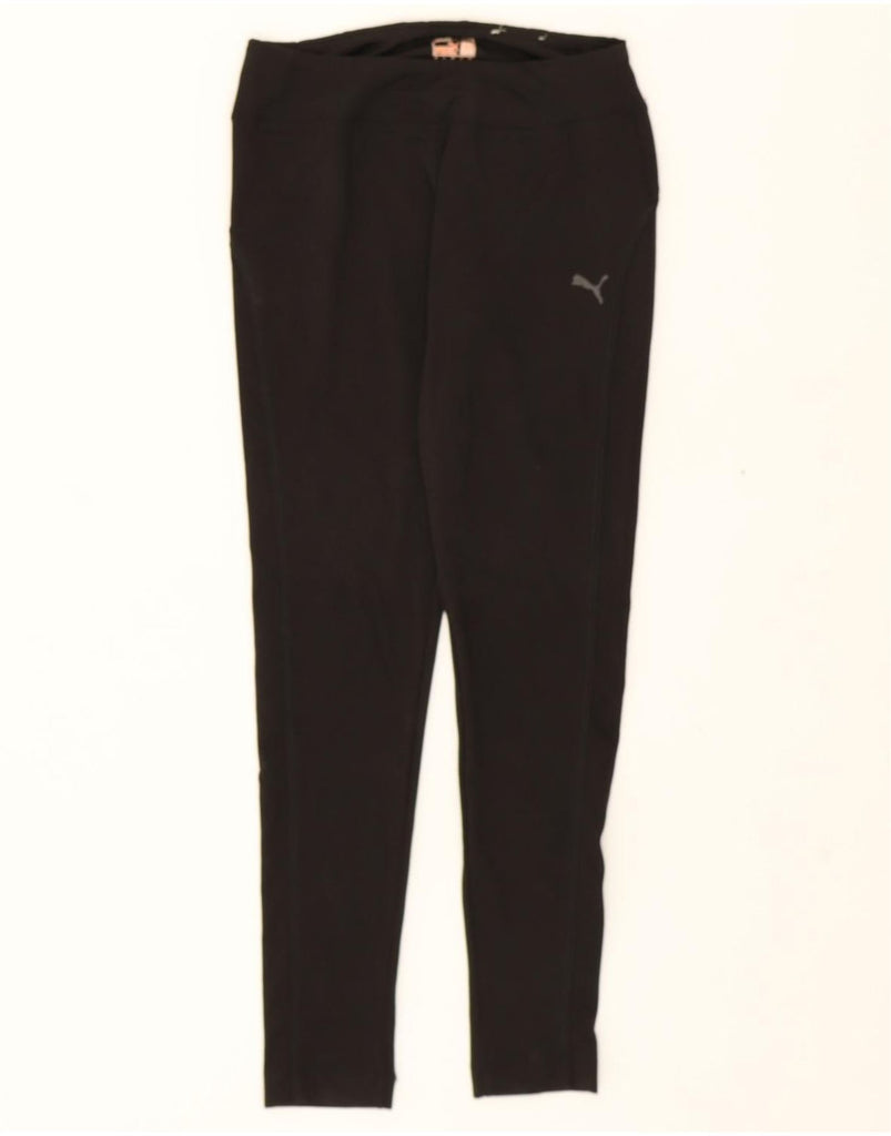 PUMA Womens Leggings UK 10 Small Black Polyester Vintage Puma and Second-Hand Puma from Messina Hembry 