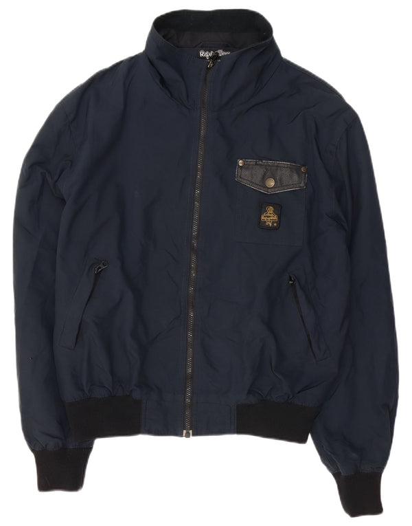 Refrigiwear Mens Cruz Bomber Jacket UK 40 Large Navy Blue Polyester