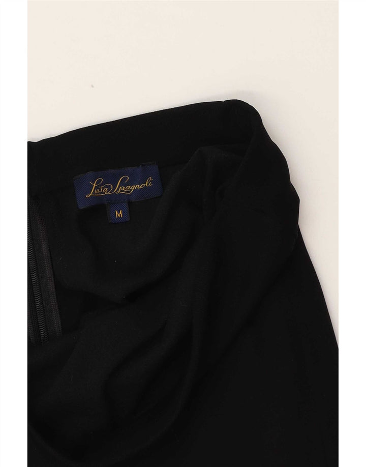 Luisa Spagnoli Womens Tiered Skirt Medium W30 Black