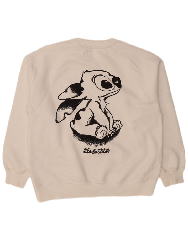 Zara Girls Stitch Graphic Sweatshirt Jumper 13-14 Years White Cotton
