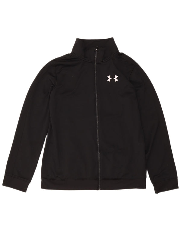 Under Armour Boys Tracksuit Top Jacket 14-15 Years XL Black Polyester