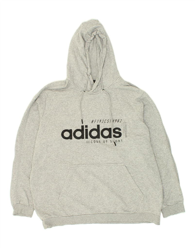 ADIDAS Mens Graphic Hoodie Jumper 2XL Grey Cotton | Vintage Adidas | Thrift | Second-Hand Adidas | Used Clothing | Messina Hembry 