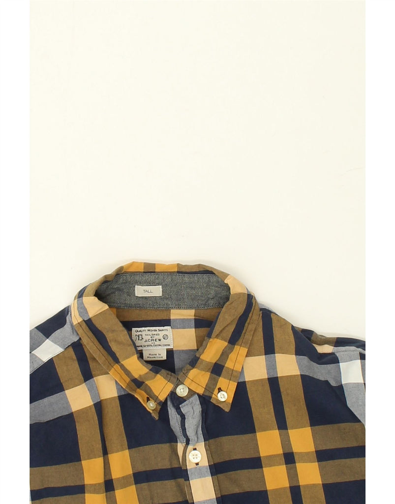 J. CREW Mens Tall Shirt Large Yellow Check Cotton | Vintage J. Crew | Thrift | Second-Hand J. Crew | Used Clothing | Messina Hembry 