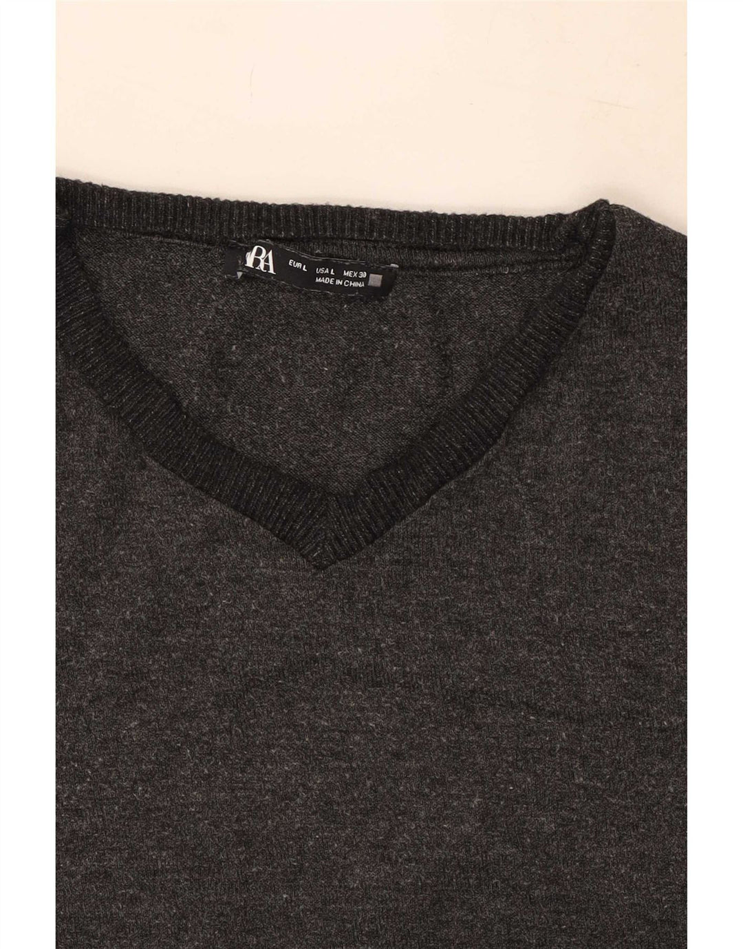 Zara Womens V-Neck Jumper Sweater UK 14 Large Grey Polyester