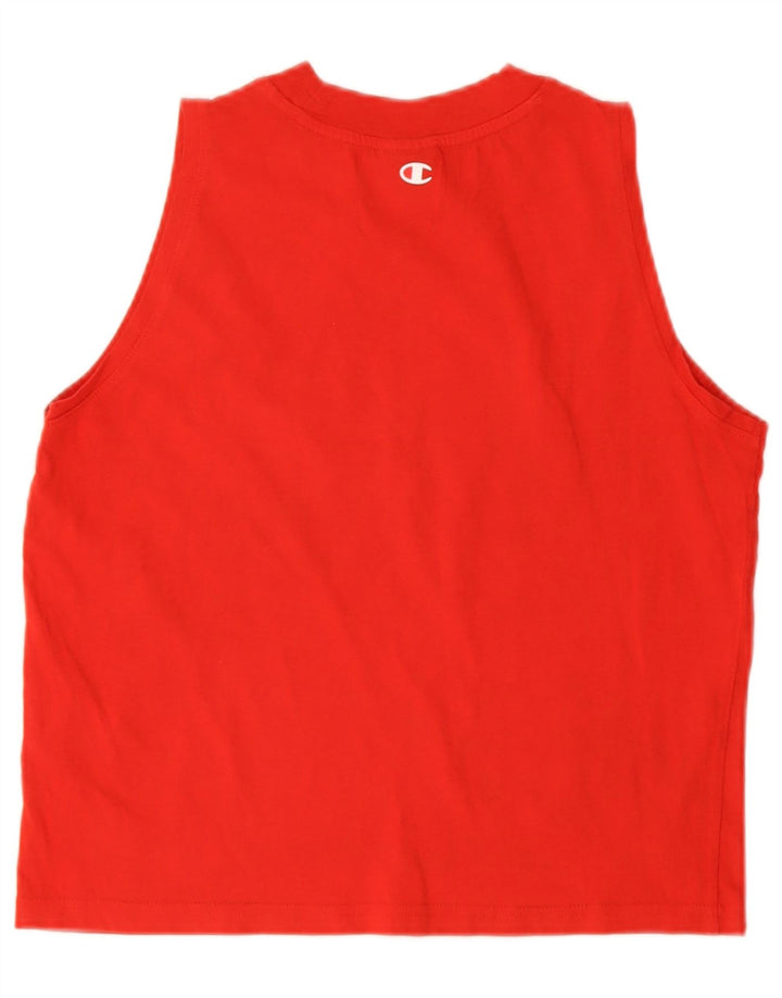 Champion Womens Graphic Vest Top UK 10 Small Red Cotton