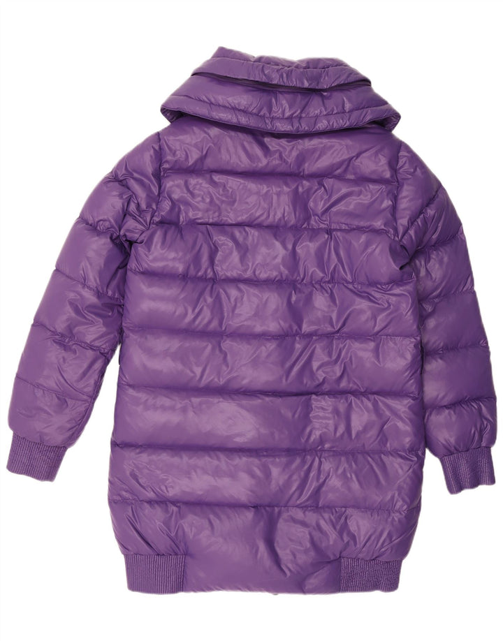 Benetton Womens Hooded Padded Coat IT 46 Large Purple Polyester