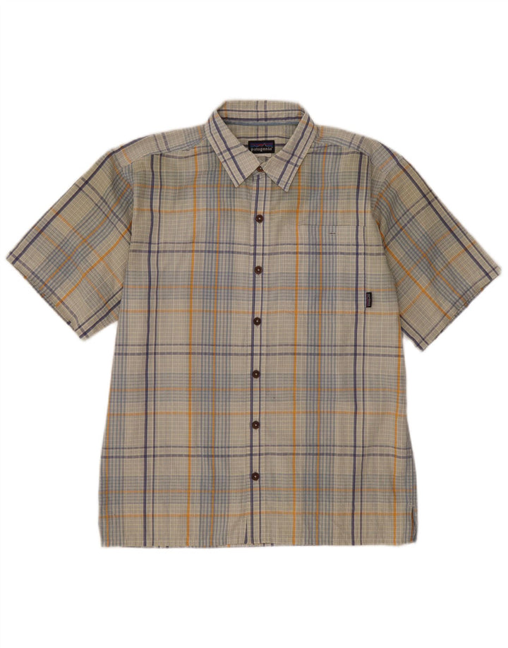 Patagonia Mens Short Sleeve Shirt Medium Grey Check