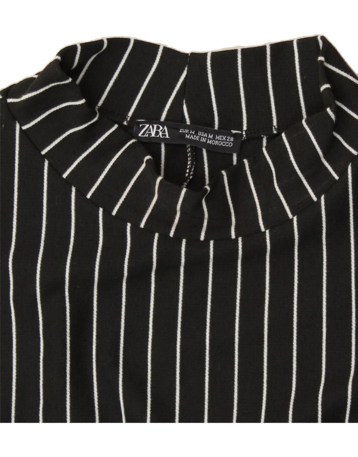 ZARA Womens Bodycon Dress UK 12 Medium Black Striped Vintage Zara and Second-Hand Zara from Messina Hembry 