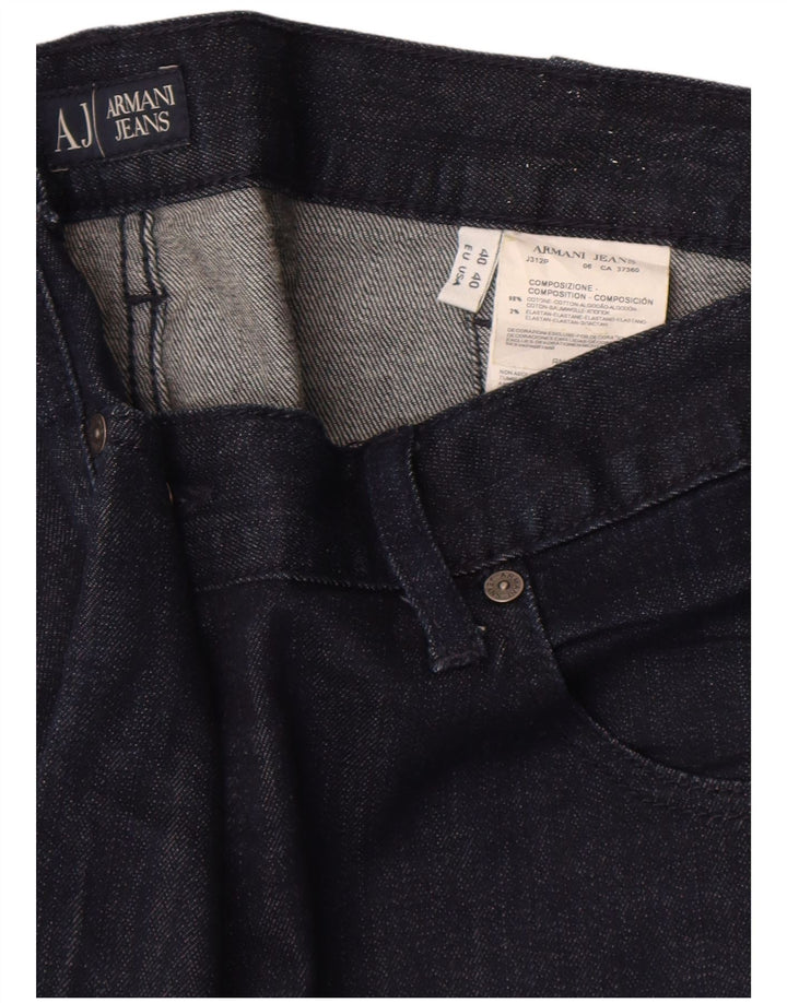 ARMANI Mens Straight Jeans W40 L34 Navy Blue Cotton