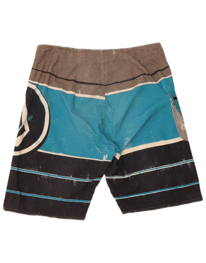 Volcom Mens Swimming Shorts Medium  Blue Colourblock Polyester