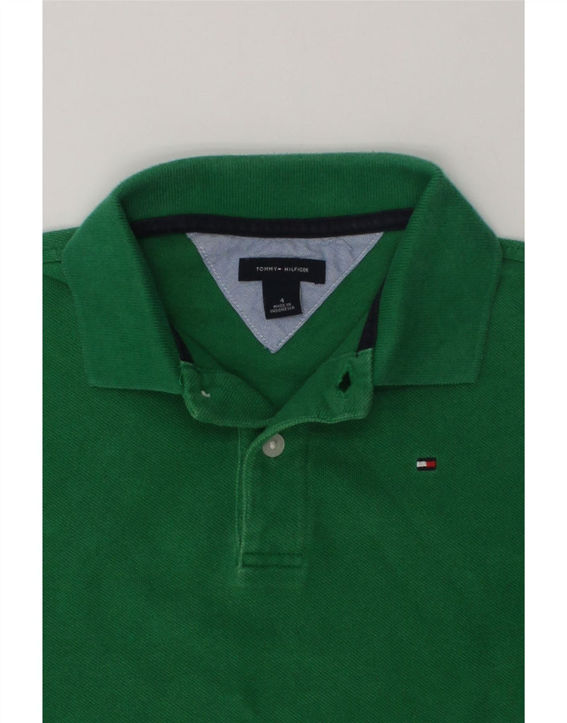 TOMMY HILFIGER Boys Polo Shirt 3-4 Years Green Cotton | Vintage Tommy Hilfiger | Thrift | Second-Hand Tommy Hilfiger | Used Clothing | Messina Hembry 