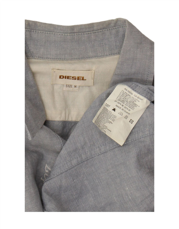 DIESEL Mens Shirt Medium Grey Linen Vintage Diesel and Second-Hand Diesel from Messina Hembry 