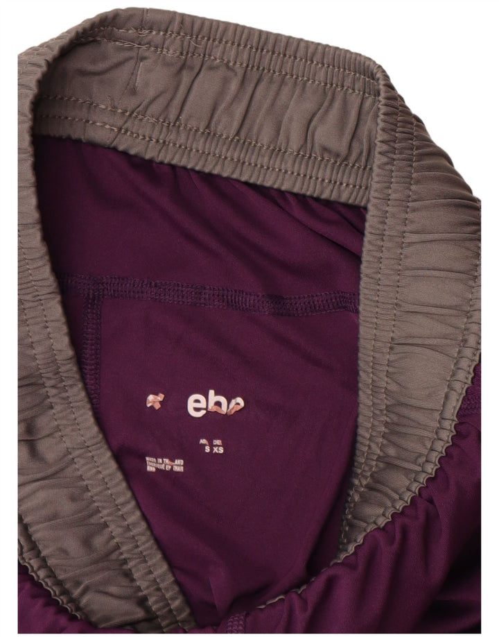 REEBOK Boys Sport Shorts 7-8 Years XS Purple Colourblock Polyester