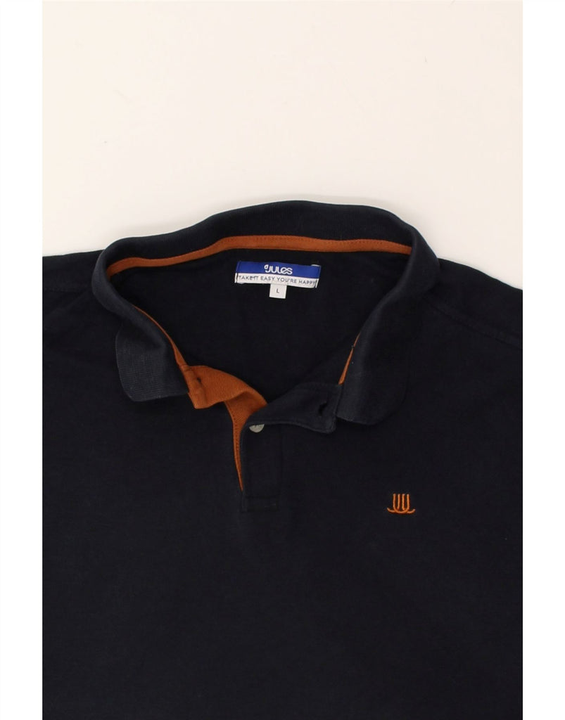 JULES Mens Polo Shirt Large Navy Blue Cotton | Vintage Jules | Thrift | Second-Hand Jules | Used Clothing | Messina Hembry 