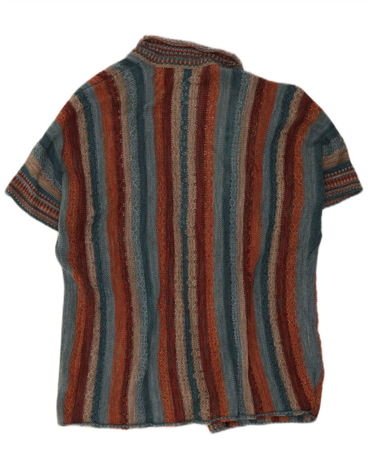 Peruvian Connection Womens Short Sleeve Cardigan Sweater UK 10 Small Multic