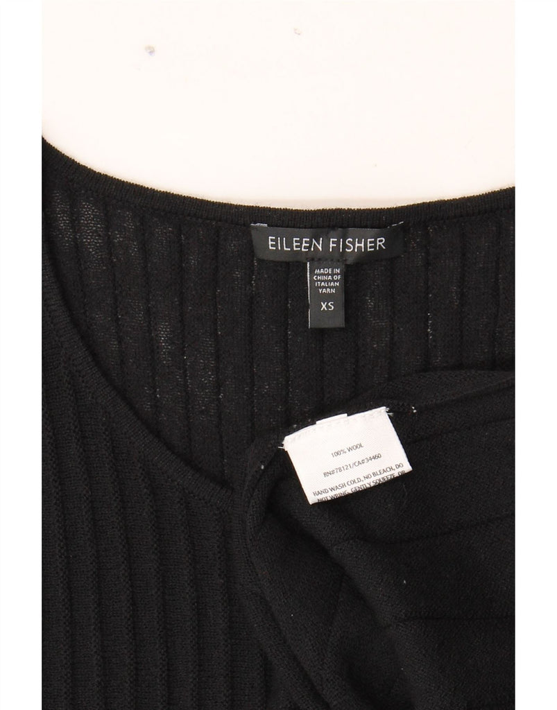 EILEEN FISHER Womens 3/4 Sleeve Jumper Dress UK 6 XS Black Wool Vintage Eileen Fisher and Second-Hand Eileen Fisher from Messina Hembry 
