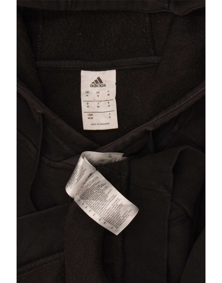 Adidas Mens Hoodie Jumper Medium Black Cotton