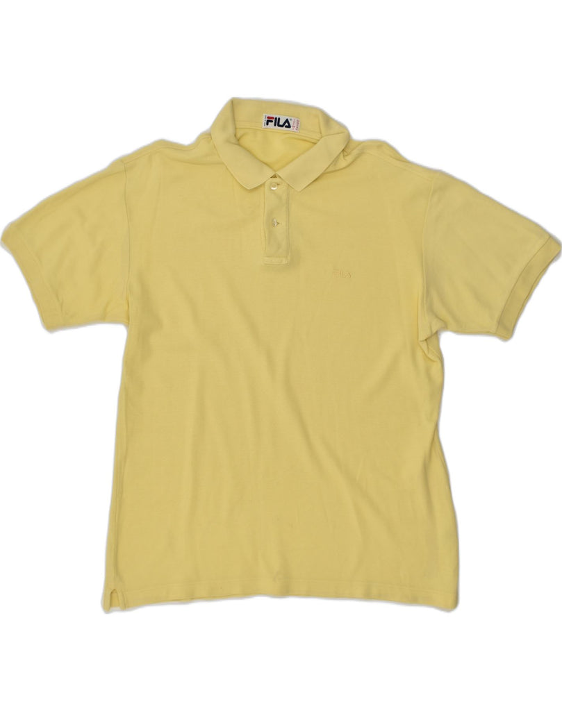 FILA Mens Polo Shirt Medium Yellow | Vintage Fila | Thrift | Second-Hand Fila | Used Clothing | Messina Hembry 