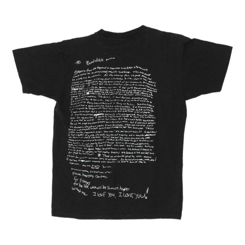 Kurt Cobain's Suicide Note Mens Black Tshirt | Vintage Grunge Music Icon VTG | Vintage Messina Hembry | Thrift | Second-Hand Messina Hembry | Used Clothing | Messina Hembry 