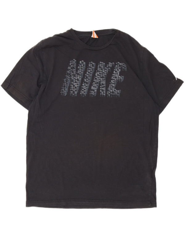 Nike Mens Short Sleeve Graphic T-Shirt Top XL Black Cotton