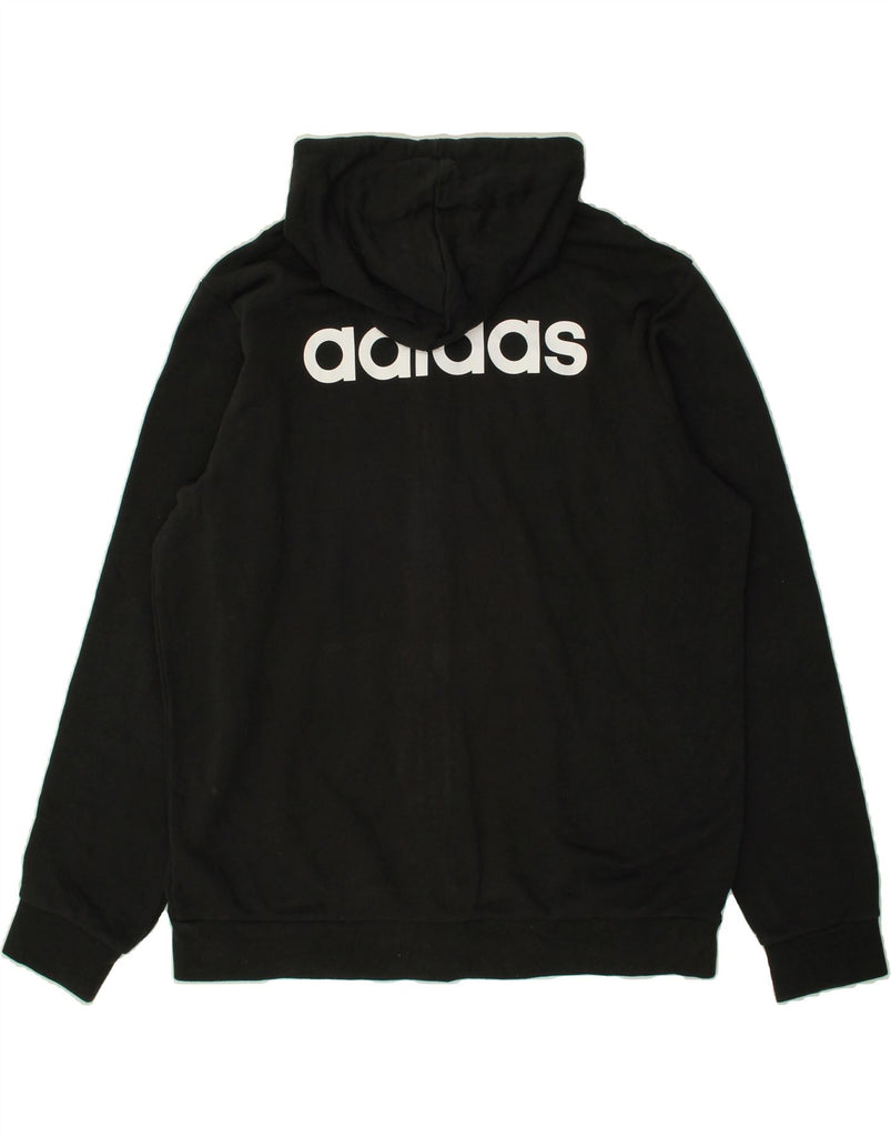 ADIDAS Mens Graphic Zip Hoodie Sweater XL Black Cotton | Vintage Adidas | Thrift | Second-Hand Adidas | Used Clothing | Messina Hembry 