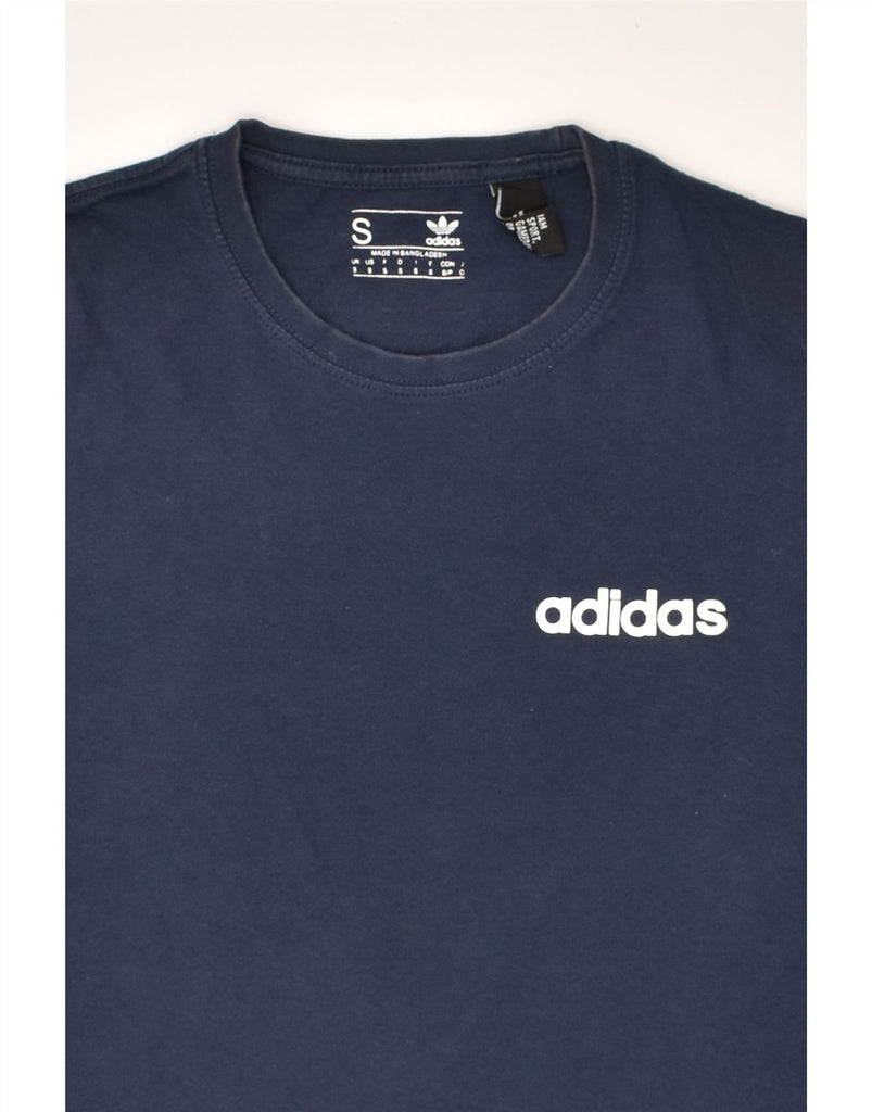 ADIDAS Mens T-Shirt Top Small Navy Blue Cotton | Vintage Adidas | Thrift | Second-Hand Adidas | Used Clothing | Messina Hembry 