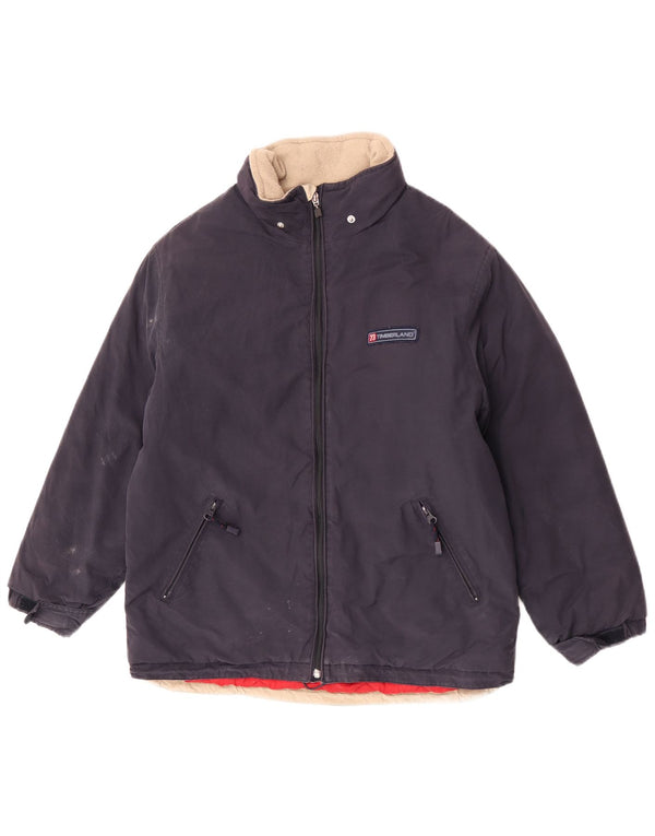 Timberland Boys Graphic Hooded Padded Jacket 11-12 Years Navy Blue Cotton
