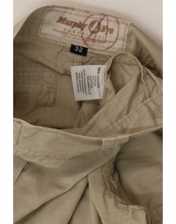 Murphy & Nye Mens Cargo Shorts W32 Medium Khaki Cotton