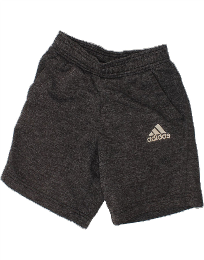 ADIDAS Boys Climacool Graphic Sport Shorts 9-10 Years Grey Flecked Vintage Adidas and Second-Hand Adidas from Messina Hembry 