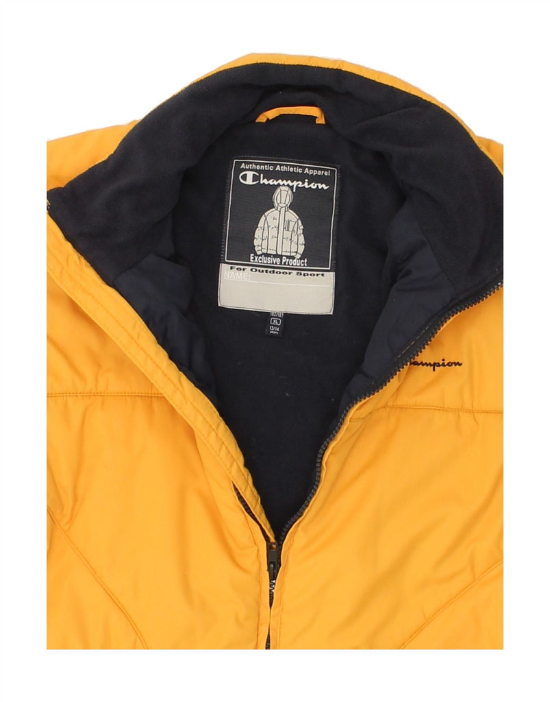 CHAMPION Boys Padded Jacket 13-14 Years XL  Yellow Polyamide | Vintage Champion | Thrift | Second-Hand Champion | Used Clothing | Messina Hembry 