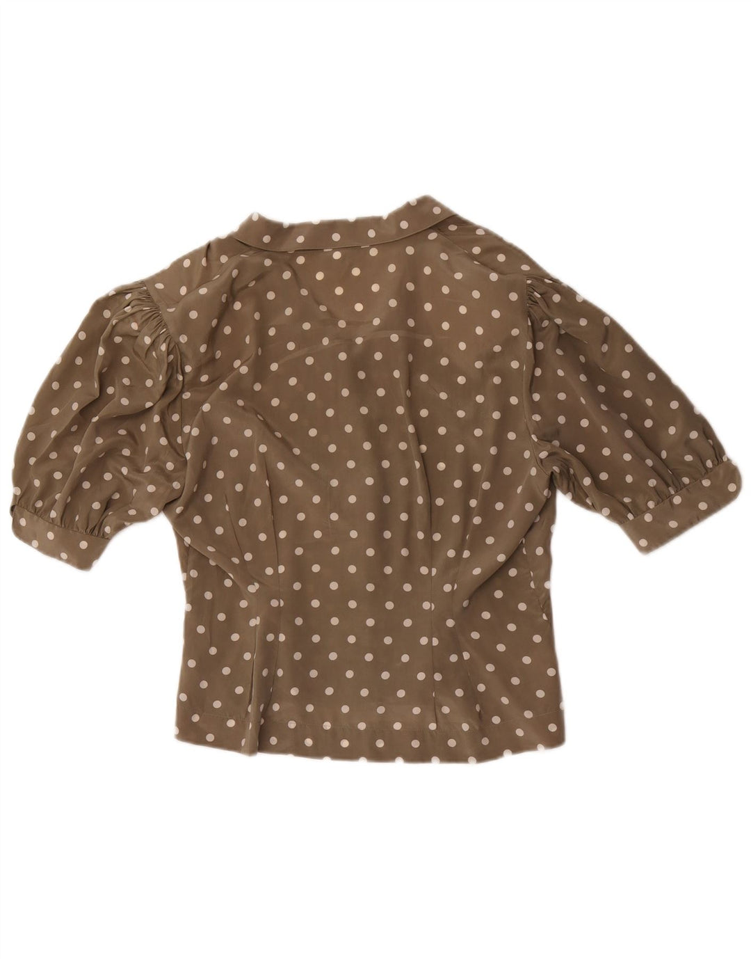 Andrea Mare Womens Short Sleeve Shirt Blouse IT 46 Large Grey Polka Dot