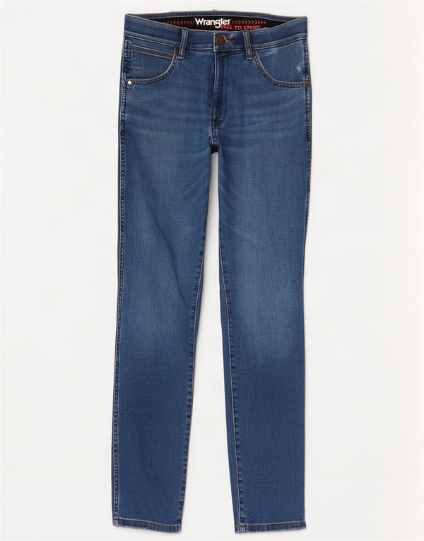 Wrangler Womens Larston Slim Tapered Jeans W30 L32 Blue Cotton