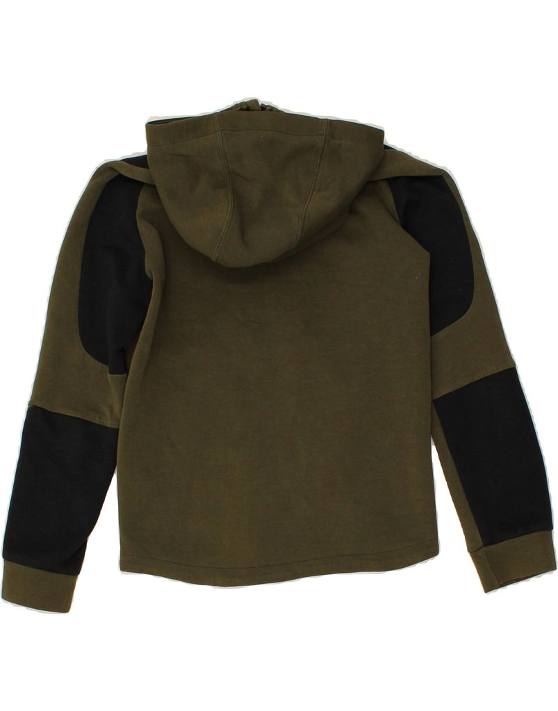 PUMA Boys Zip Hoodie Sweater 11-12 Years Khaki Colourblock Cotton Vintage Puma and Second-Hand Puma from Messina Hembry 