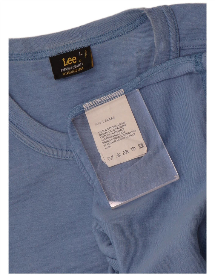 Lee Womens T-Shirt Top Large Blue Cotton