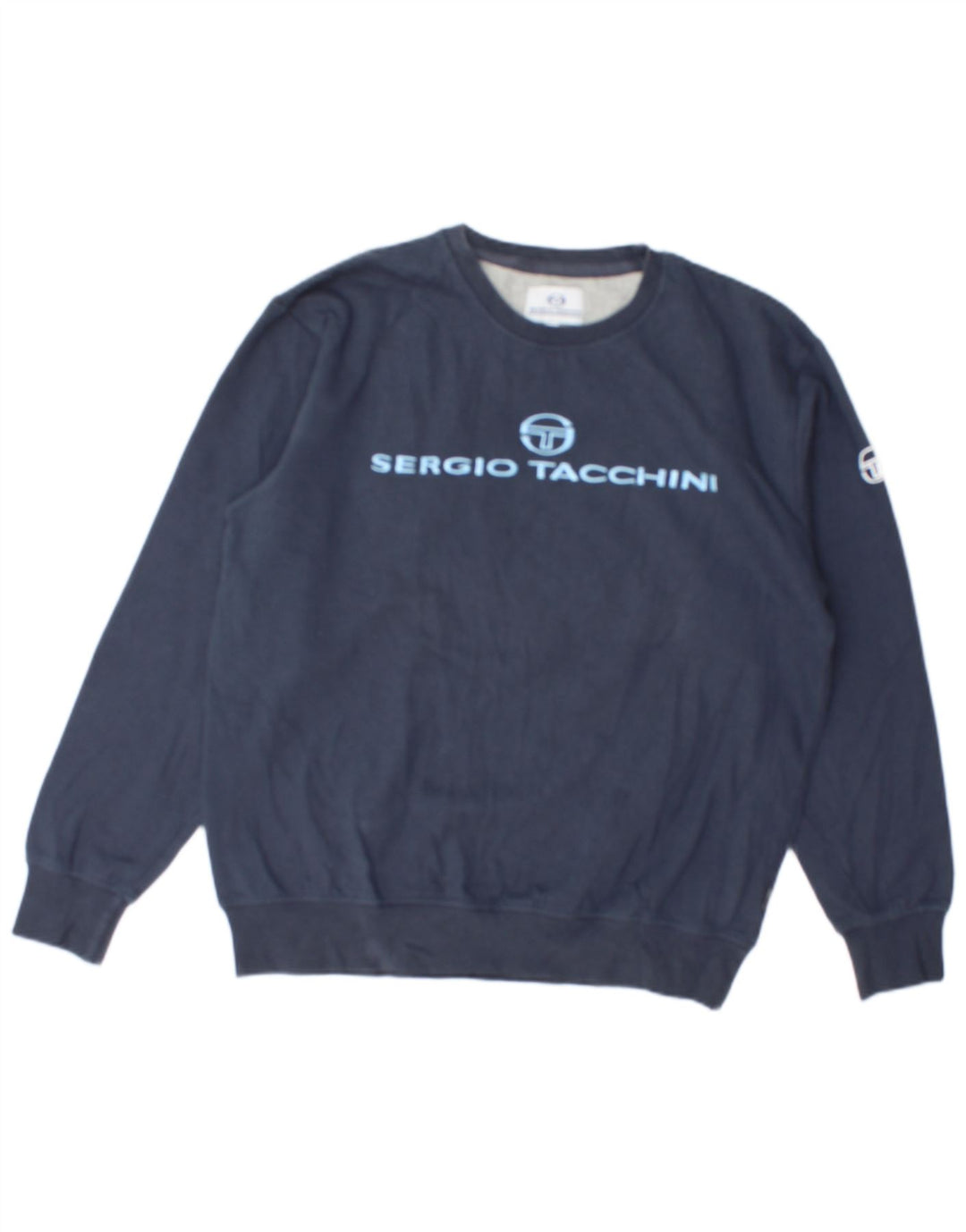 SERGIO TACCHINI Mens Graphic Sweatshirt Jumper Medium Navy Blue Cotton