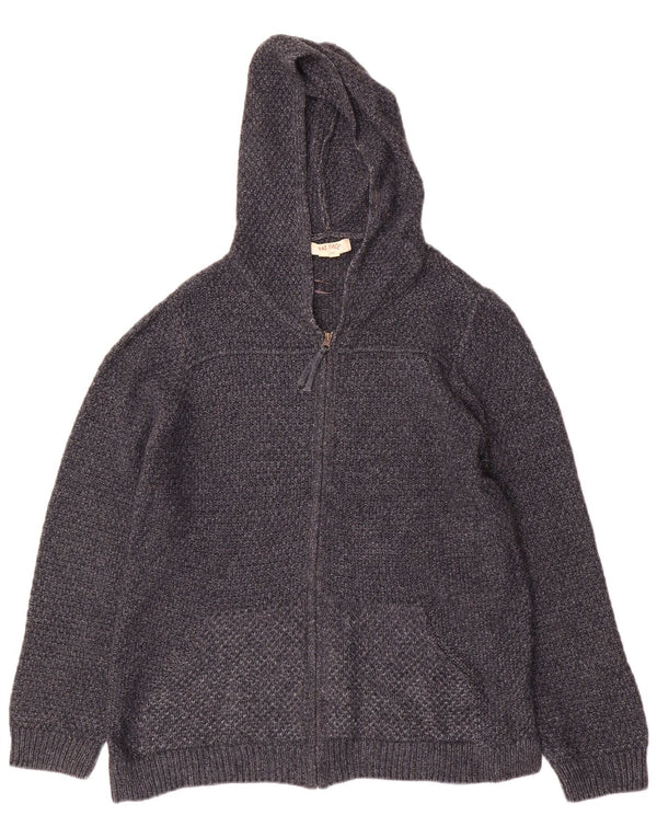 Fat Face Womens Hooded Cardigan Sweater UK 12 Medium Grey Acrylic