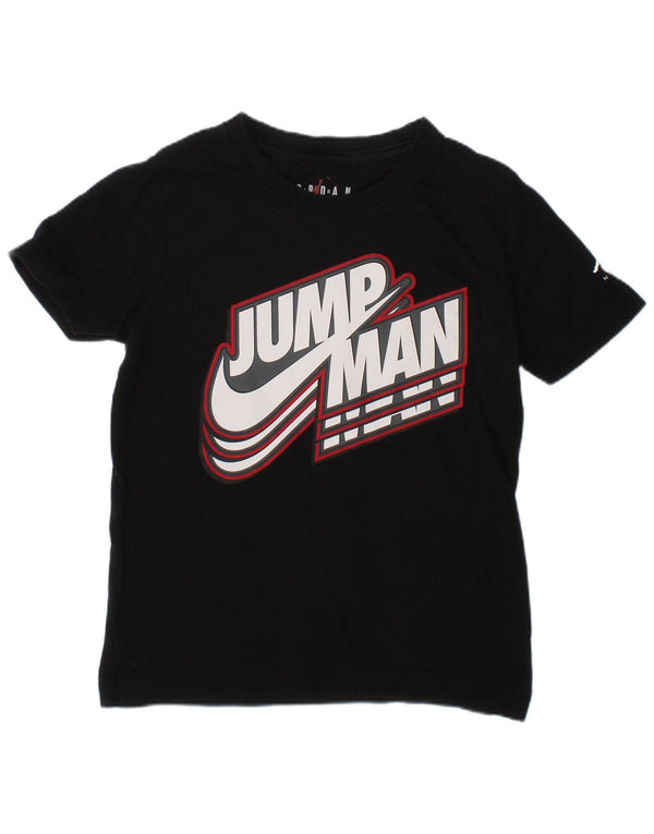 JORDAN Boys Graphic T-Shirt Top 4-5 Years Small Black Cotton