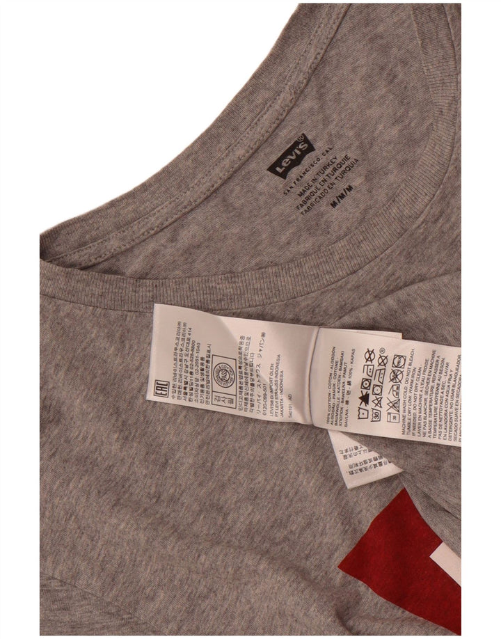 Levi's Mens Graphic T-Shirt Top Medium Grey Flecked Cotton
