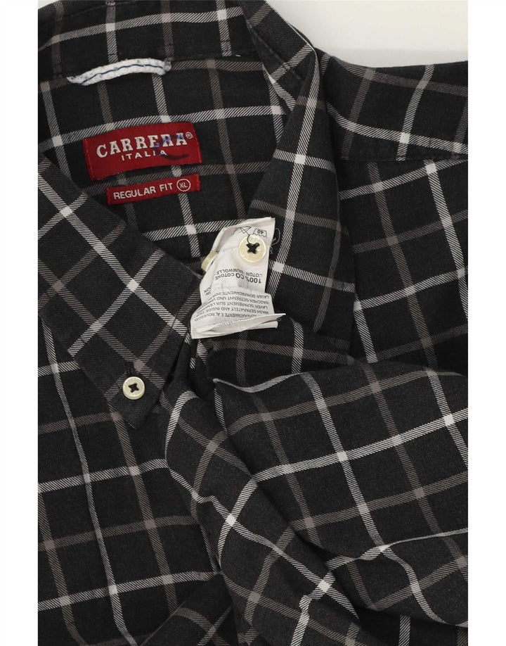 Carrera Mens Regular Fit Shirt XL Grey Check Cotton